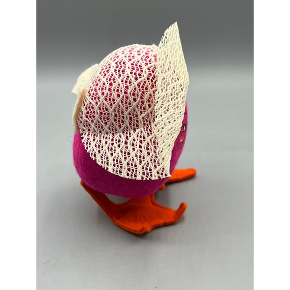 Annalee Pink Easter Egg with Easter Bonnet Posable Hot Pink Egg with Webbed Feet - Picture 7 of 9